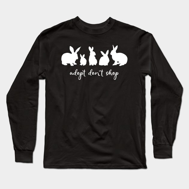 Adopt Don't Shop - Bunny Edition (White) Long Sleeve T-Shirt by Adopt Don't Shop